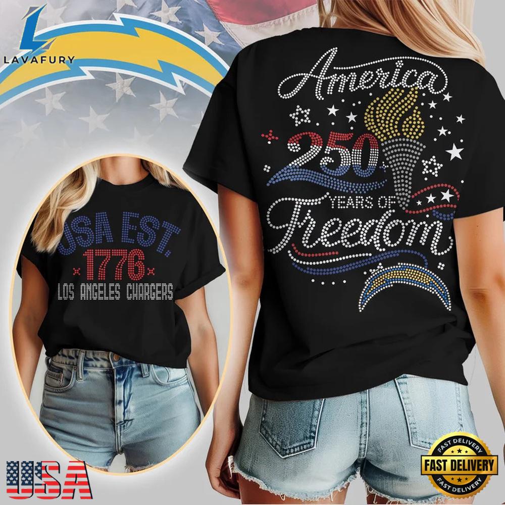 NFL Los Angeles Chargers 250 Years Independence Day 2026 T Shirt