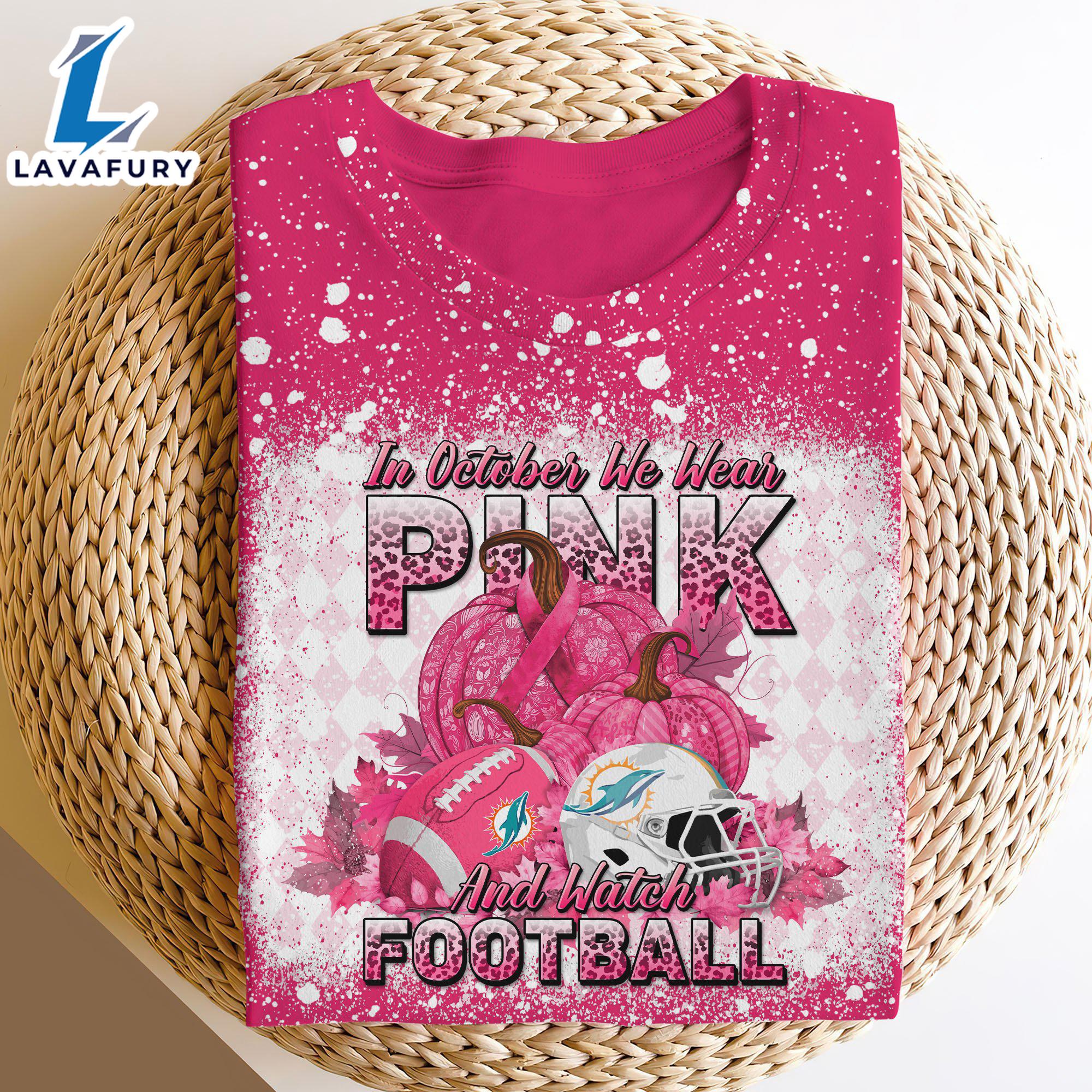 Miami Dolphins Bleached Cancer Awareness, Sport Shirts For Fan Gift Summer