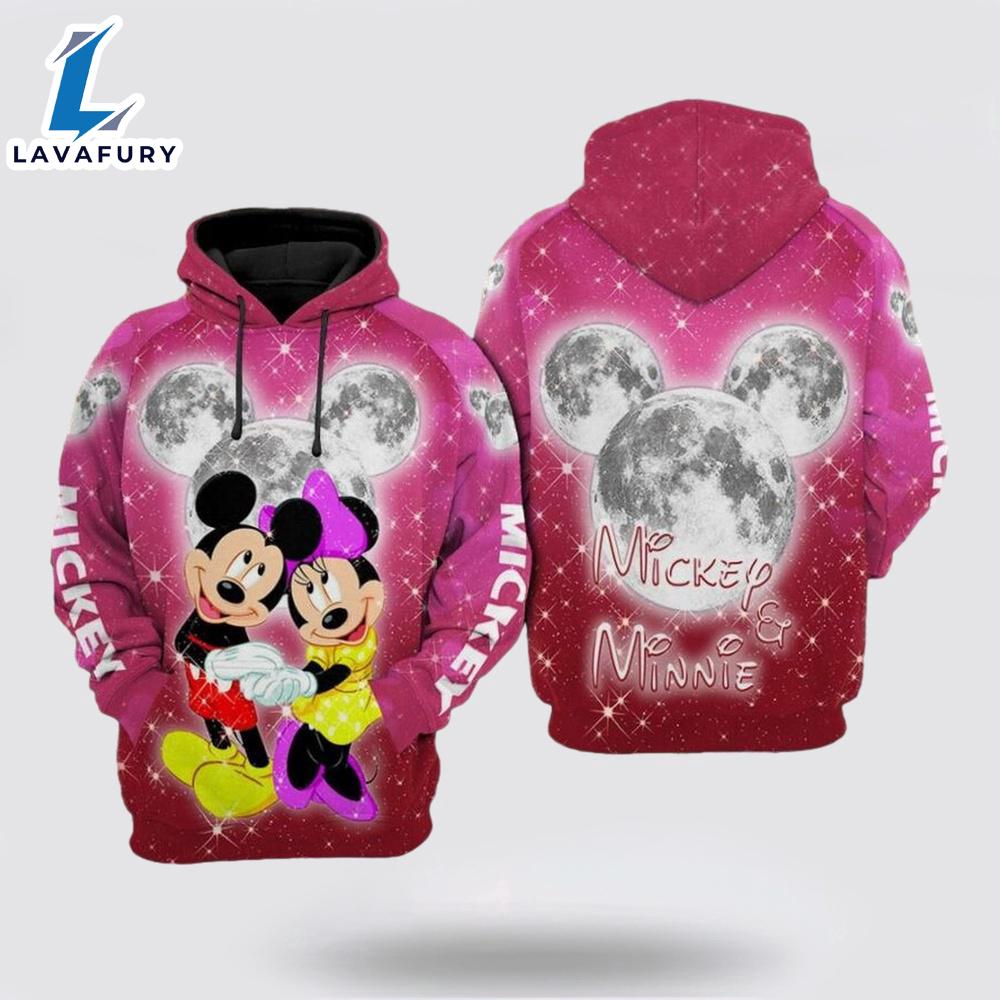 Mickey And Minnie Movies Disney Over Print 3D Hoodie- Mickey 3D Shirts Gift