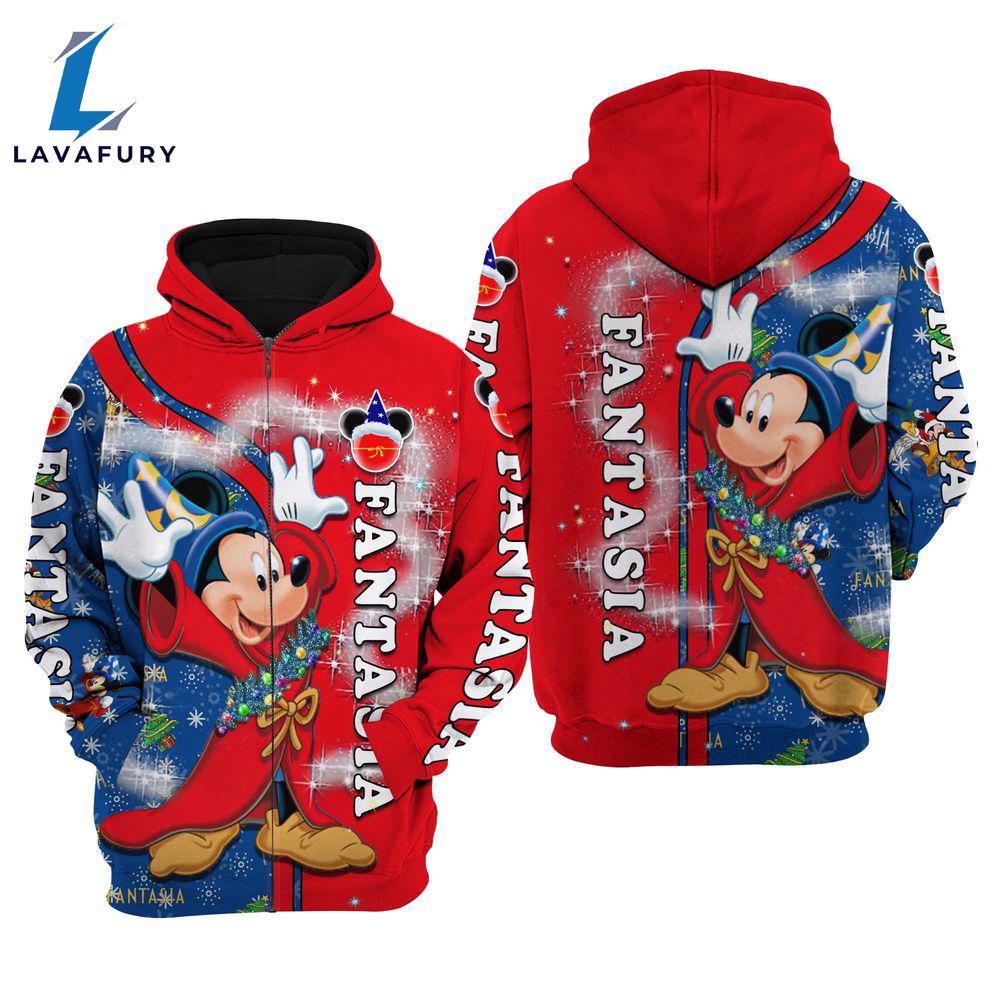 Mickey Fantasia Christmas Disney 3D Hoodie - Gift for Mickey Fans