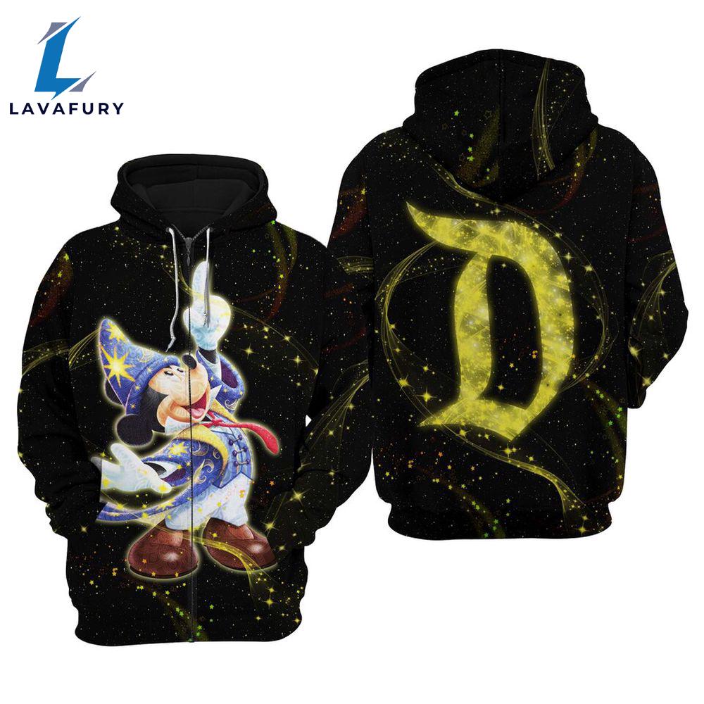 Mickey Fantasia Gold Glitter Pixie Dust D Disney SweatshirtHoodieFleece Jacket - Gift for Mickey Fans