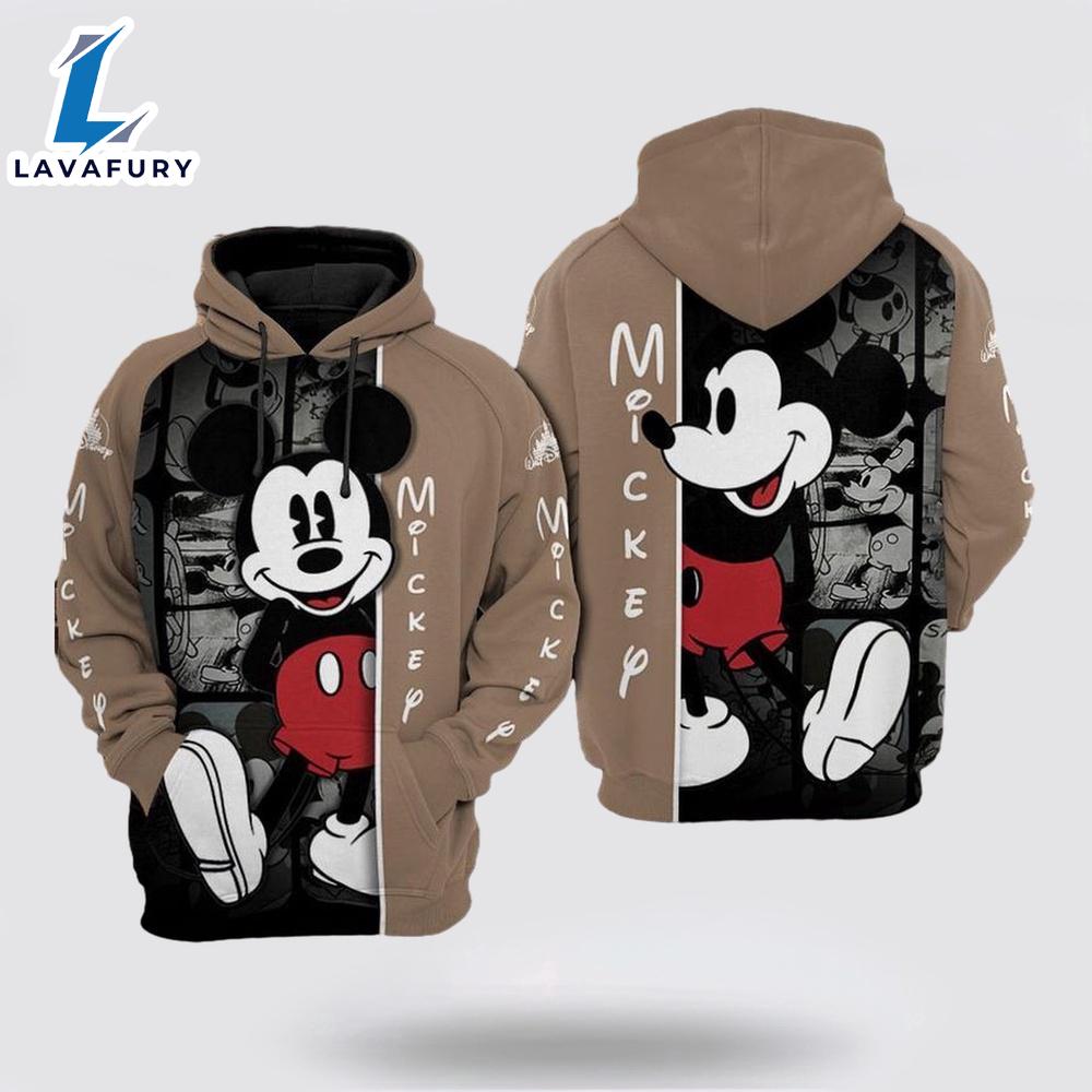Mickey Mouse Disney Vintage Over Print 3D Hoodie - Mickey 3D Shirts Gift