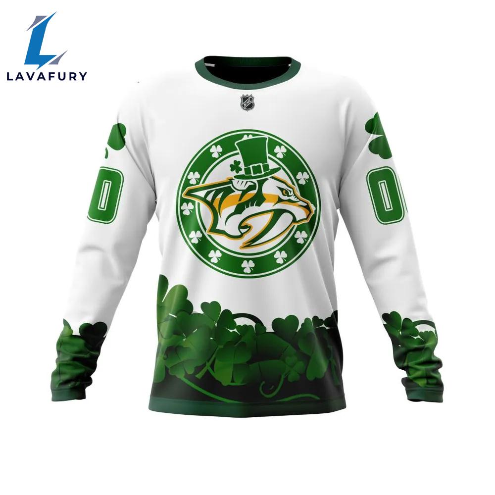 Nashville Predators Happy St.Patrick Days Jersey Long Sleeved Sweatshirt