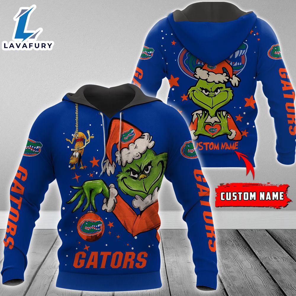 Ncaa Florida Gators Football Team The Grinch Custom Name Hoodie Gift Christmas