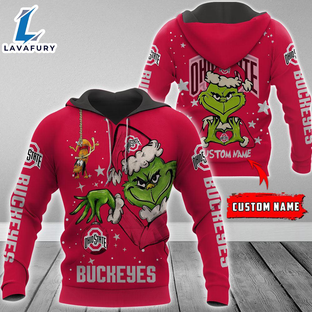 Ncaa Ohio State Buckeyes Football Team The Grinch Custom Name Hoodie Gift Christmas