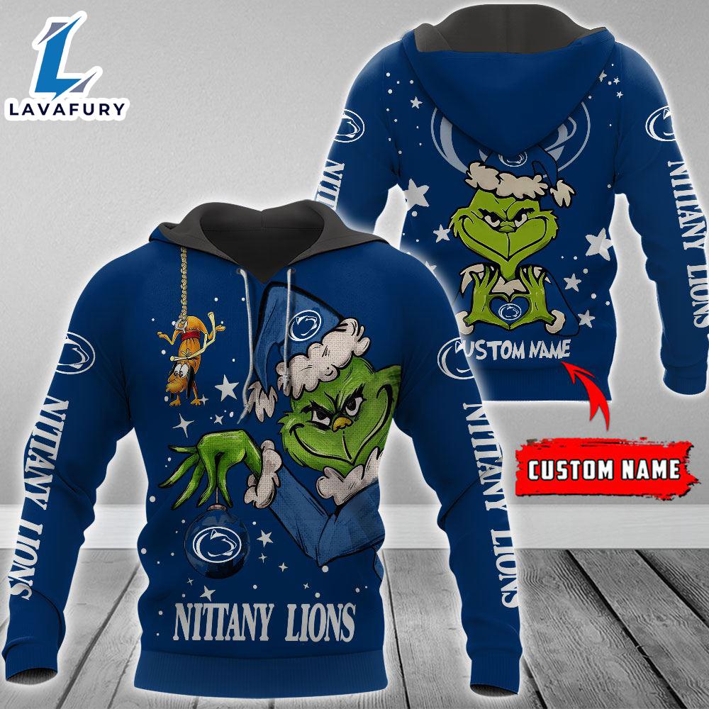 Ncaa Penn State Nittany Lions Football Team The Grinch Custom Name Hoodie Gift Christmas