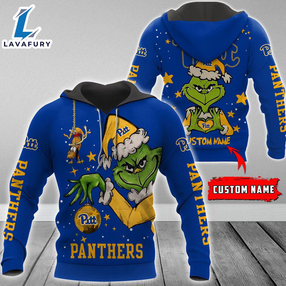 Ncaa Pittsburgh Panthers Football Team The Grinch Custom Name Hoodie Gift Christmas