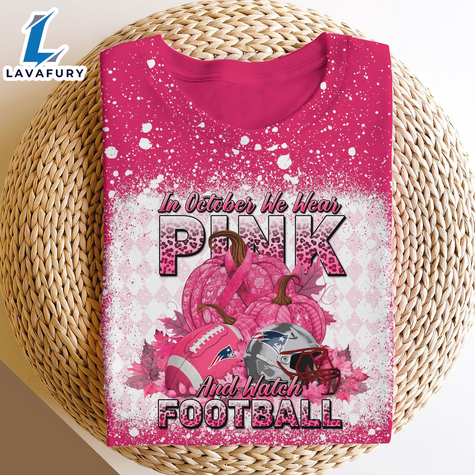 New England Patriots Bleached Cancer Awareness, Sport Shirts For Fan Gift Summer