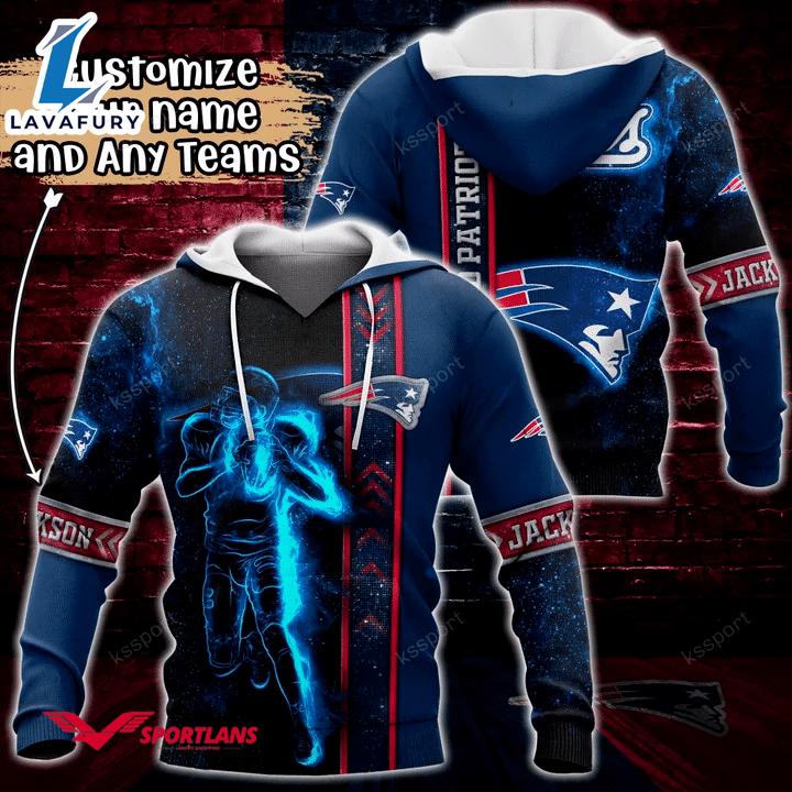 New England Patriots NFL Custom Name 3D Hoodie Teams Shirt For Fans Gift Sport