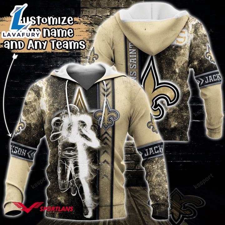 New Orleans Saints NFL Custom Name 3D Hoodie Teams Shirt For Fans Gift Sport
