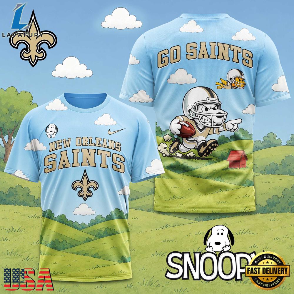 New Orleans Saints NFL Snoopy New 2026 All Over Print T Shirt