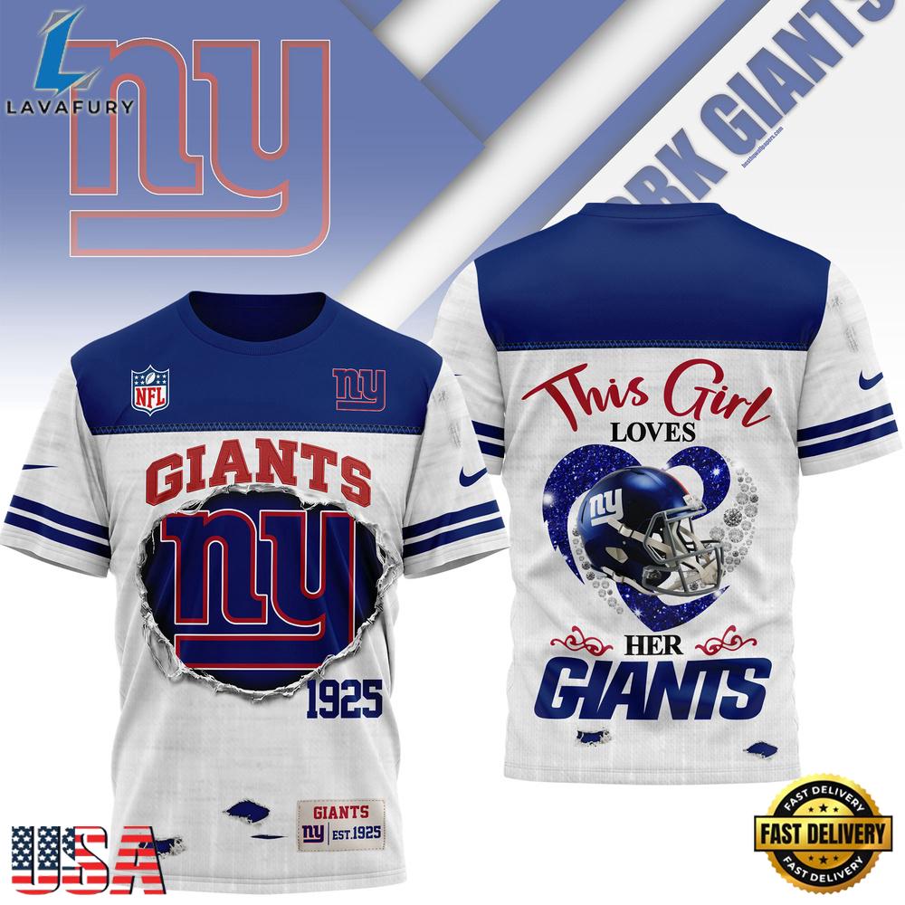 New York Giants NHL This Girl Love All Over Print T Shirt