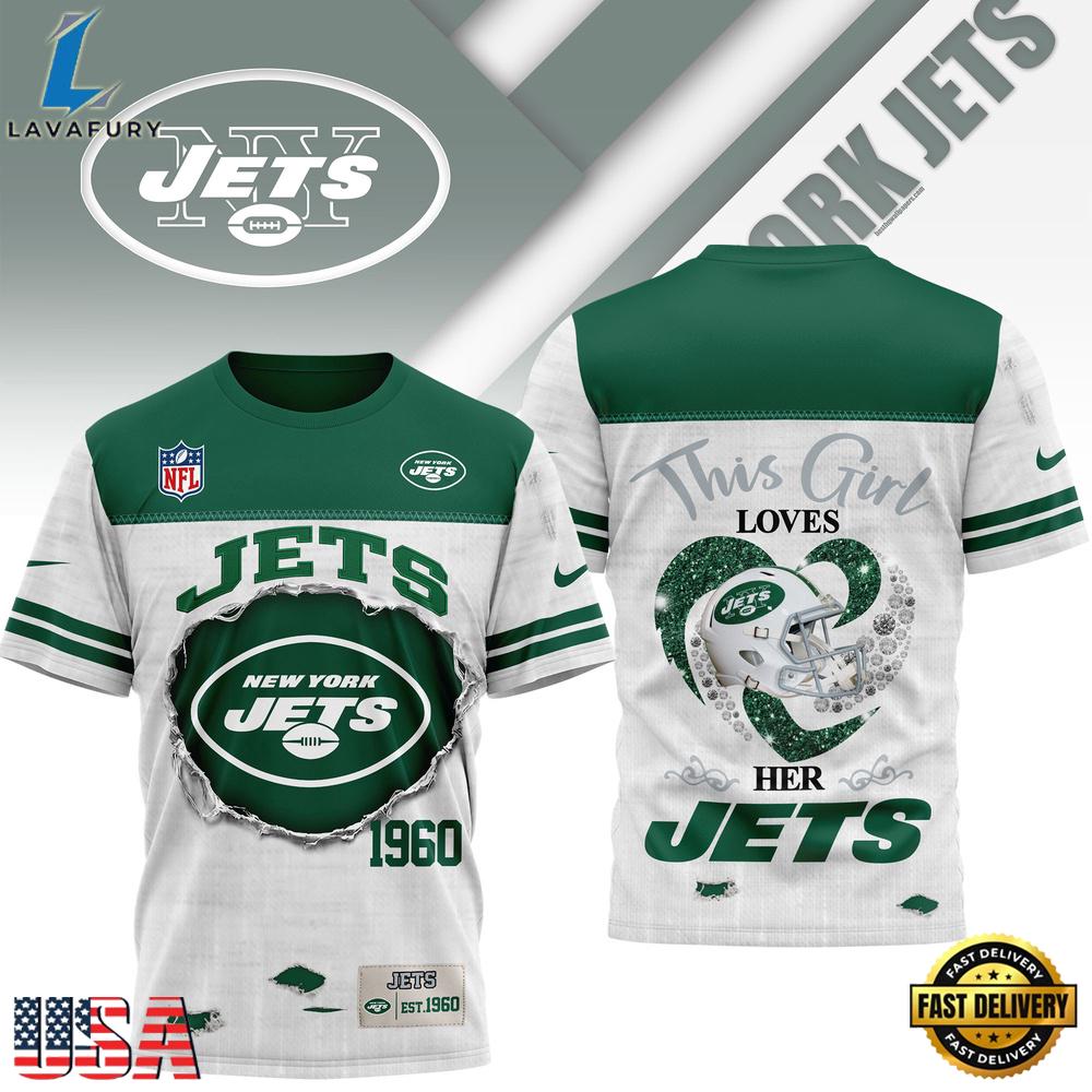 New York Jets NHL This Girl Love All Over Print T Shirt