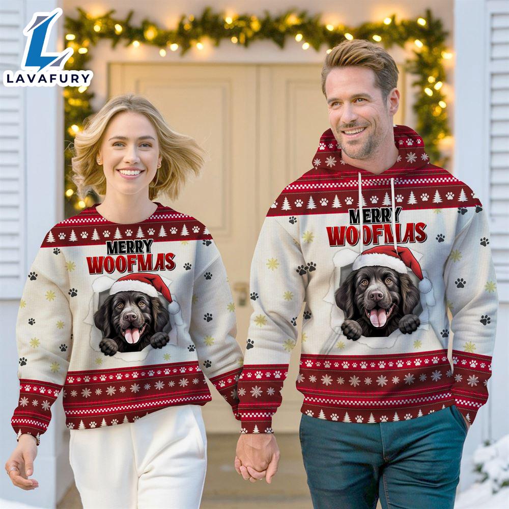 Newfoundland Dog Merry Woofmas Christmas Sweatshirt & Hoodie Gift Christmas