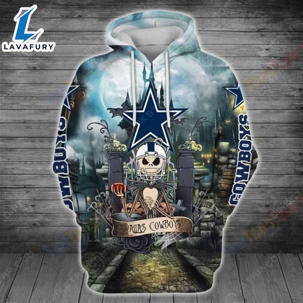 Nfl Dallas Cowboys Halloween With Jack Skellington - Jack Skellington Hoodie