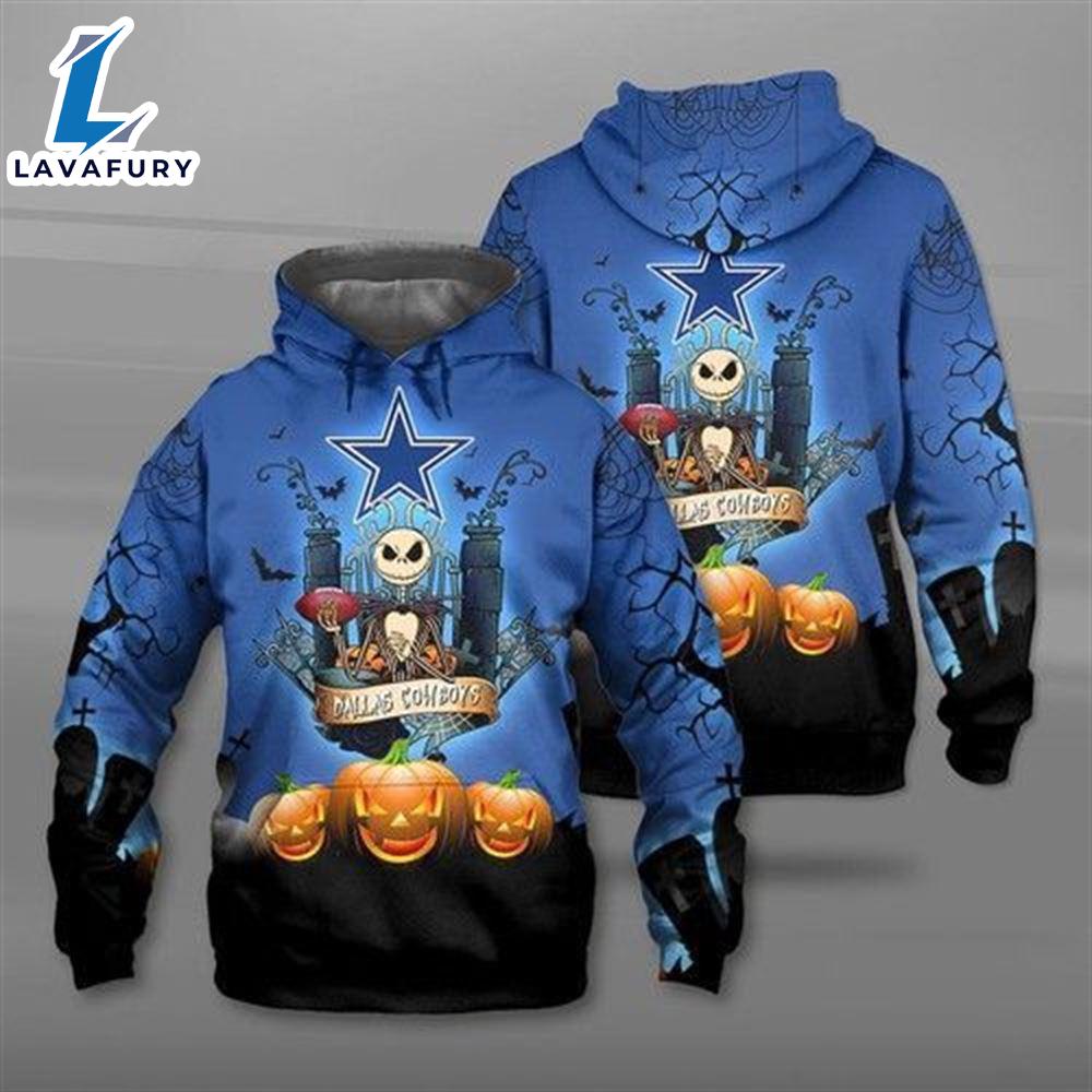 Nfl Dallas Cowboys Jack Skellington Nightmare Men And - Jack Skellington Hoodie