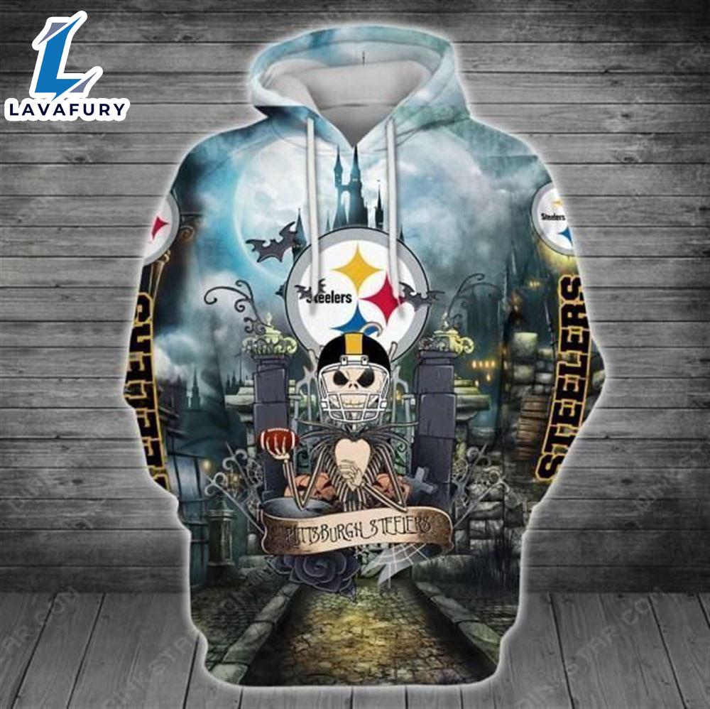 Nfl Pittsburgh Steelers Halloween With Jack Skellington - Jack Skellington Hoodie