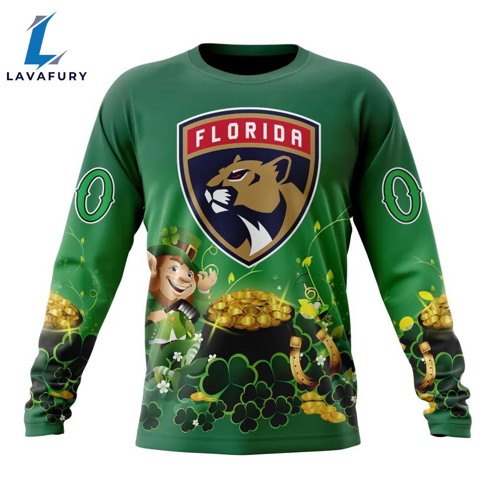 NHL Florida Panthers Special Design For St.Patrick Day Long Sleeved Sweatshirt