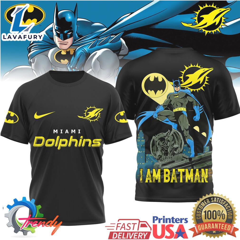Official Batman x Miami Dolphins Crossover T Shirt For Man And