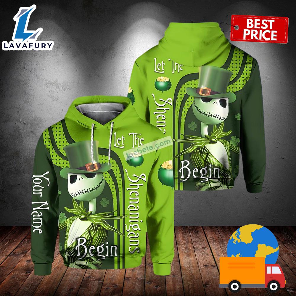 Personalized Jack St Patrick Day Shenanigans Green 3D Pullover Hoodie 2025