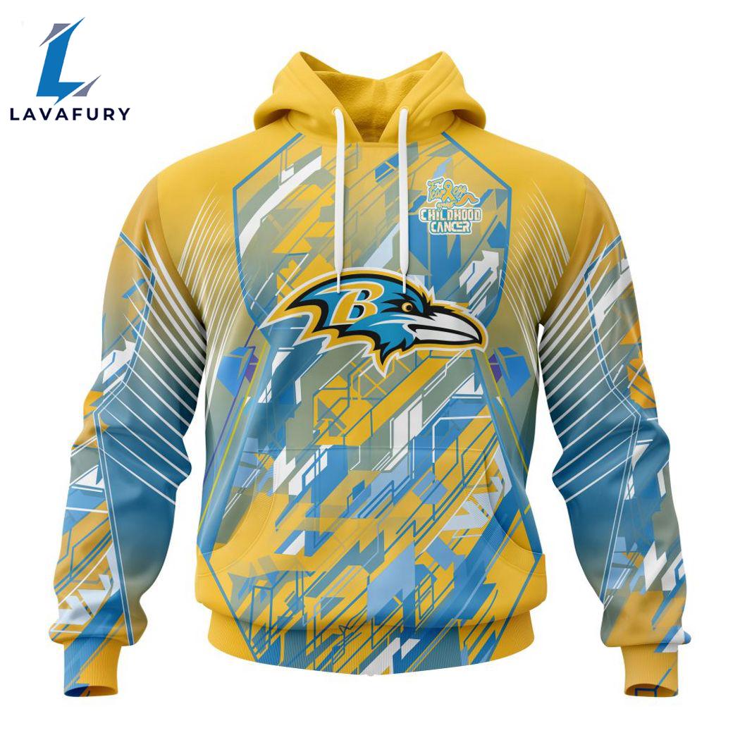Personalized NFL Baltimore Ravens Fearless Against Childhood Cancers Hoodie Gift Sport