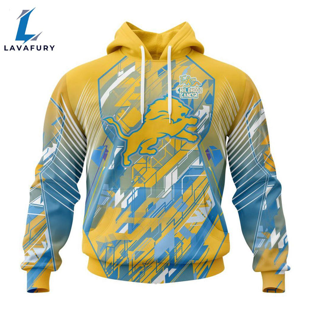 Personalized NFL Detroit Lions Fearless Against Childhood Cancers Hoodie Gift Sport