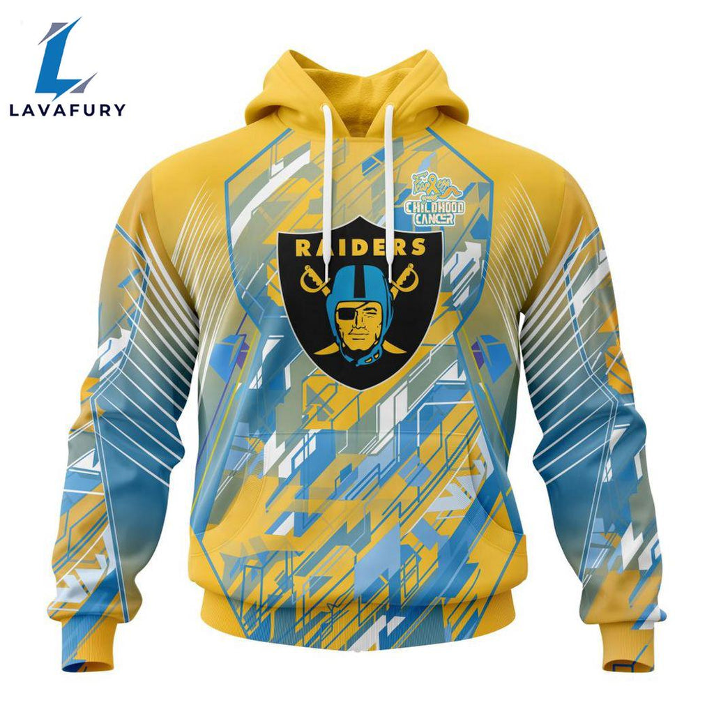 Personalized NFL Las Vegas Raiders Fearless Against Childhood Cancers Hoodie Gift Sport