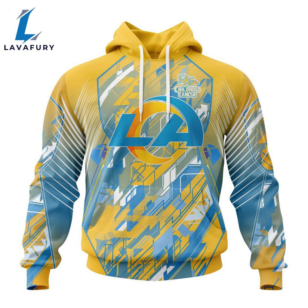 Personalized NFL Los Angeles Rams Fearless Against Childhood Cancers Hoodie Gift Sport