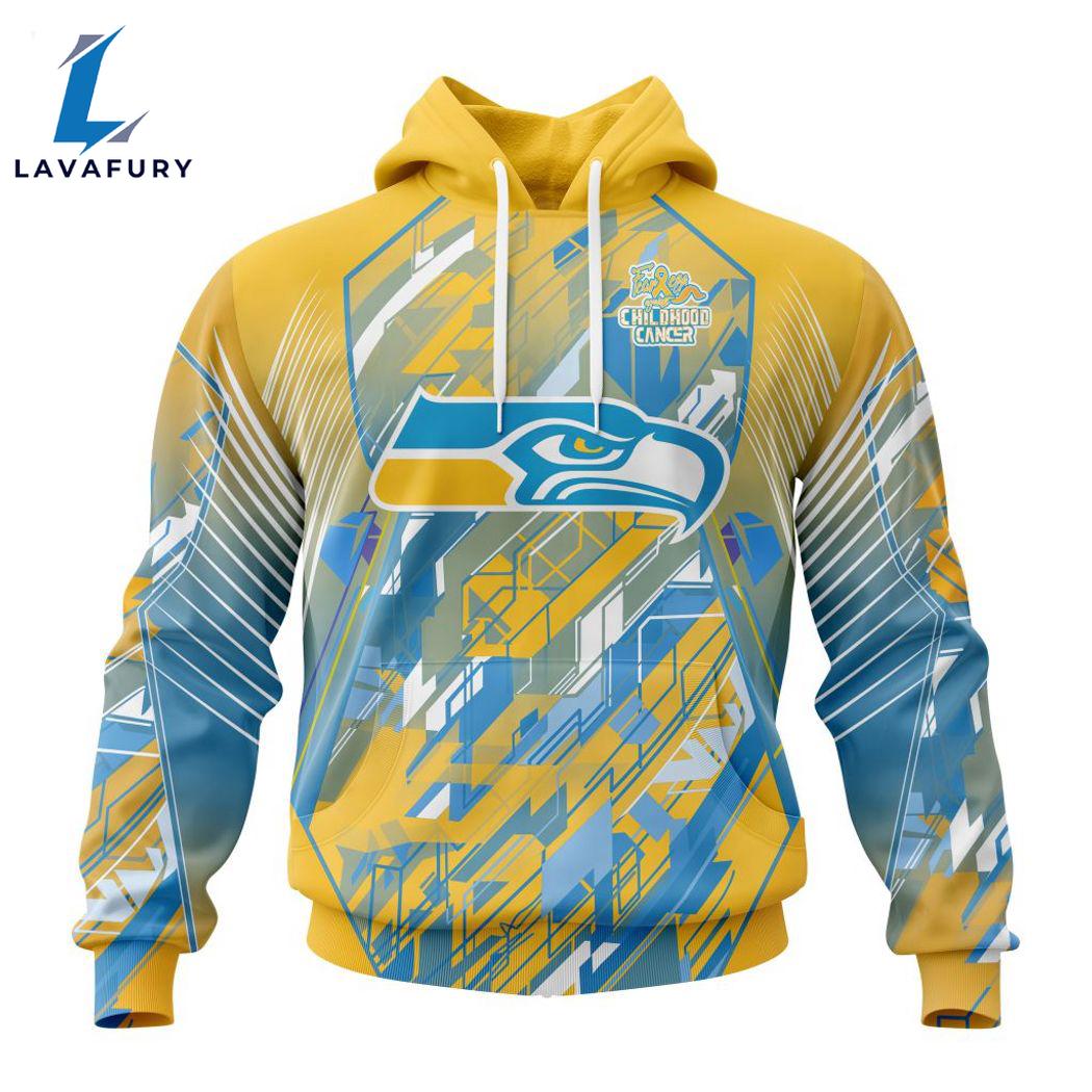 Personalized NFL Seattle Seahawks Fearless Against Childhood Cancers Hoodie Gift Sport