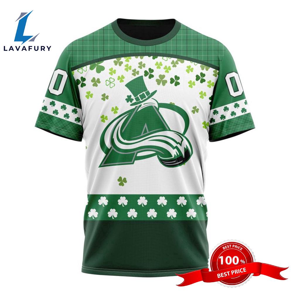 Personalized NHL Colorado Avalanche Special Design For St. Patrick Day All Over Print Shirts