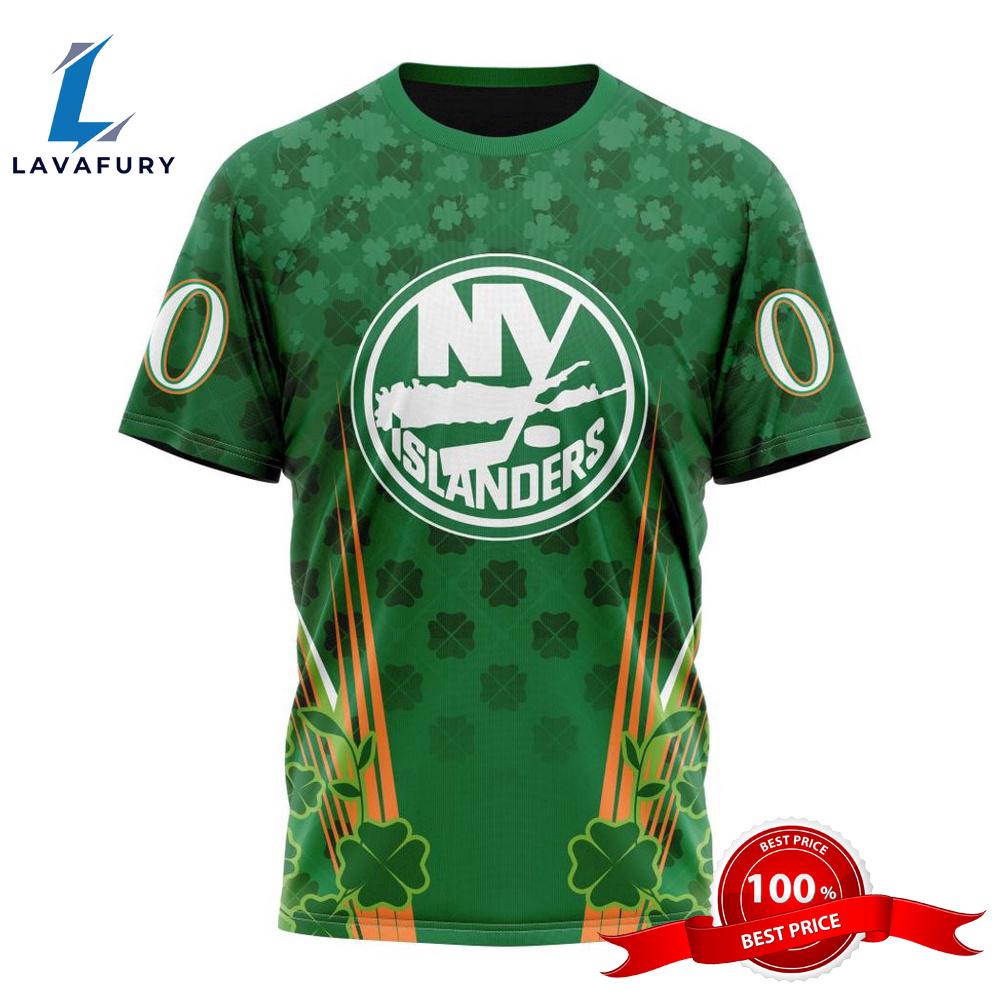 Personalized NHL New York Islanders Full Green Design For St. Patrick's Day All Over Print Shirts