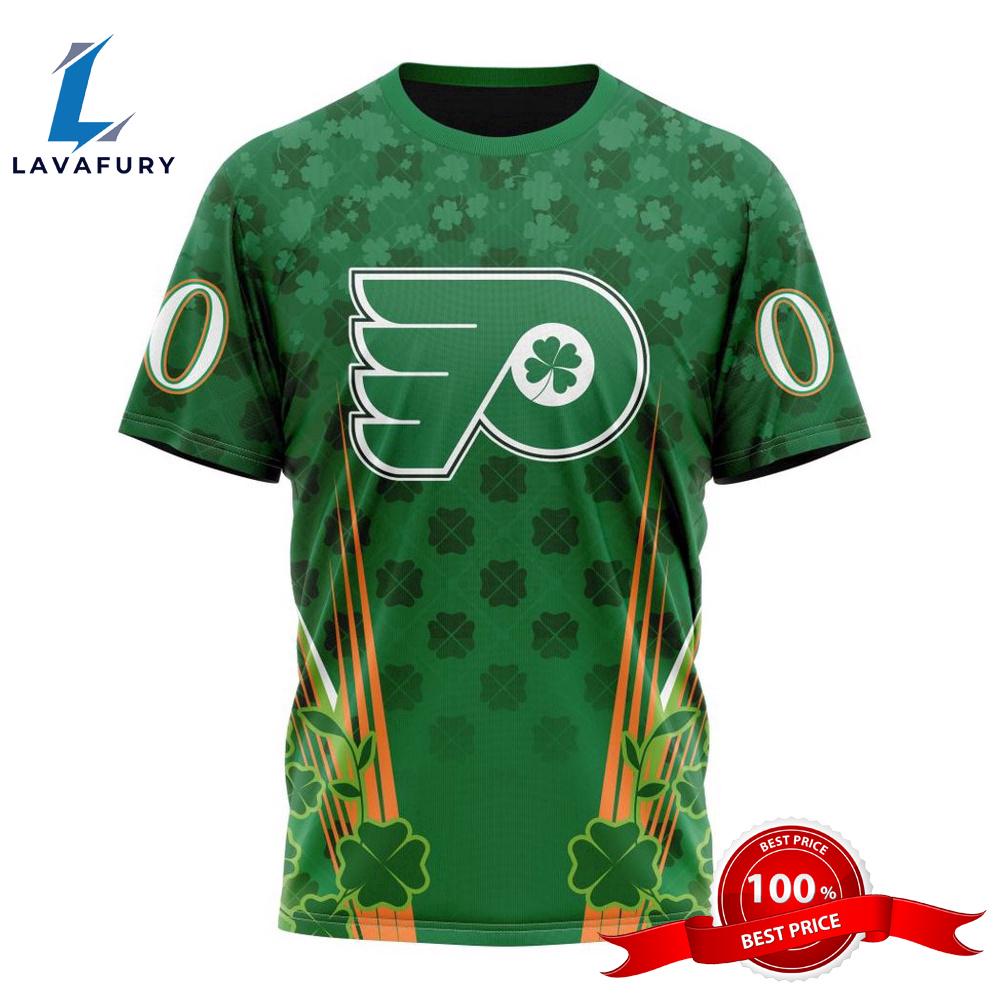 Personalized NHL Philadelphia Flyers Full Green Design For St. Patrick's Day All Over Print Shirts