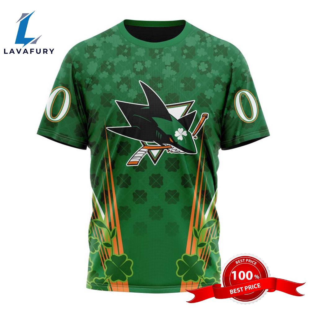 Personalized NHL San Jose Sharks Full Green Design For St. Patrick's Day All Over Print Shirts