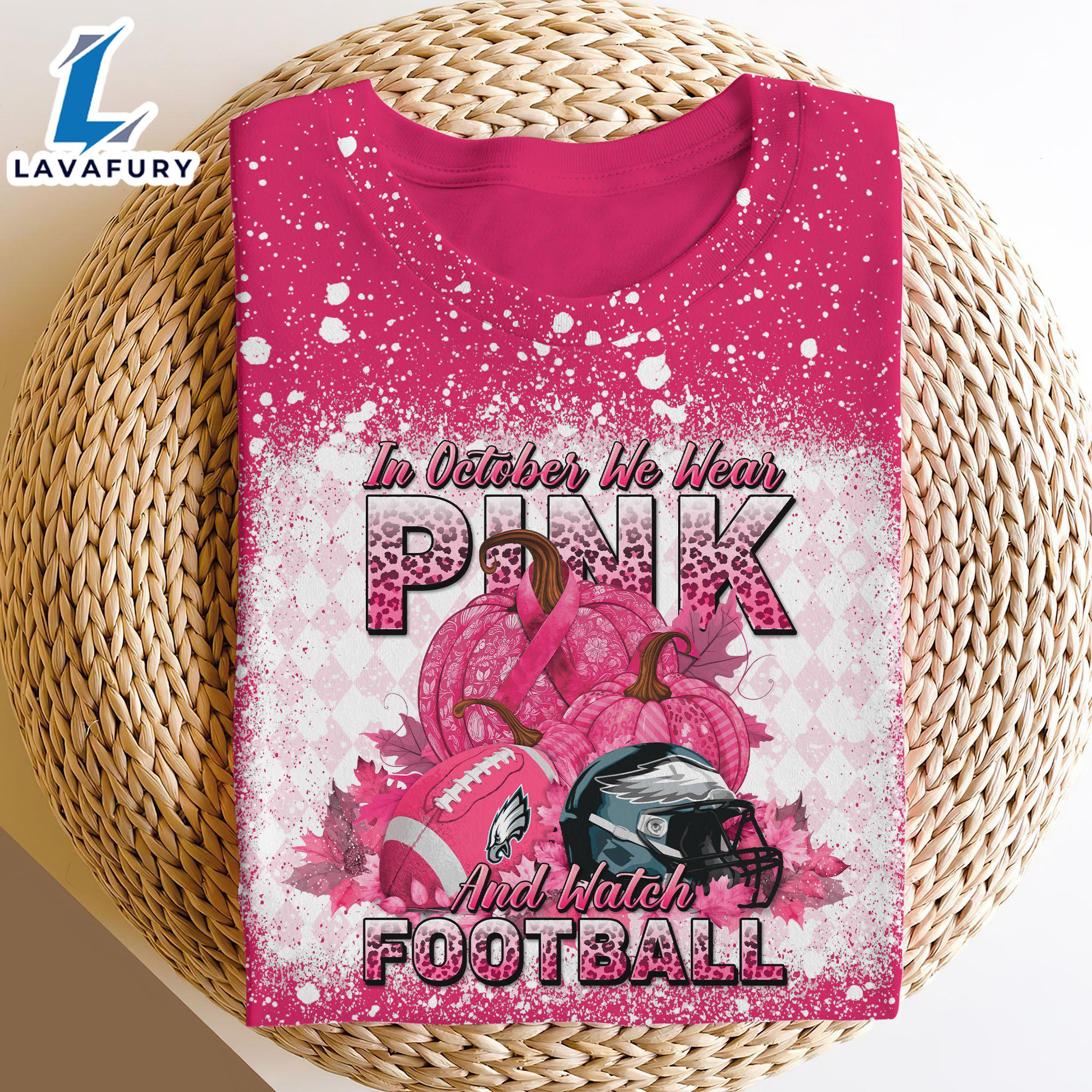 Philadelphia Eagles Bleached Cancer Awareness, Sport Shirts For Fan Gift Summer