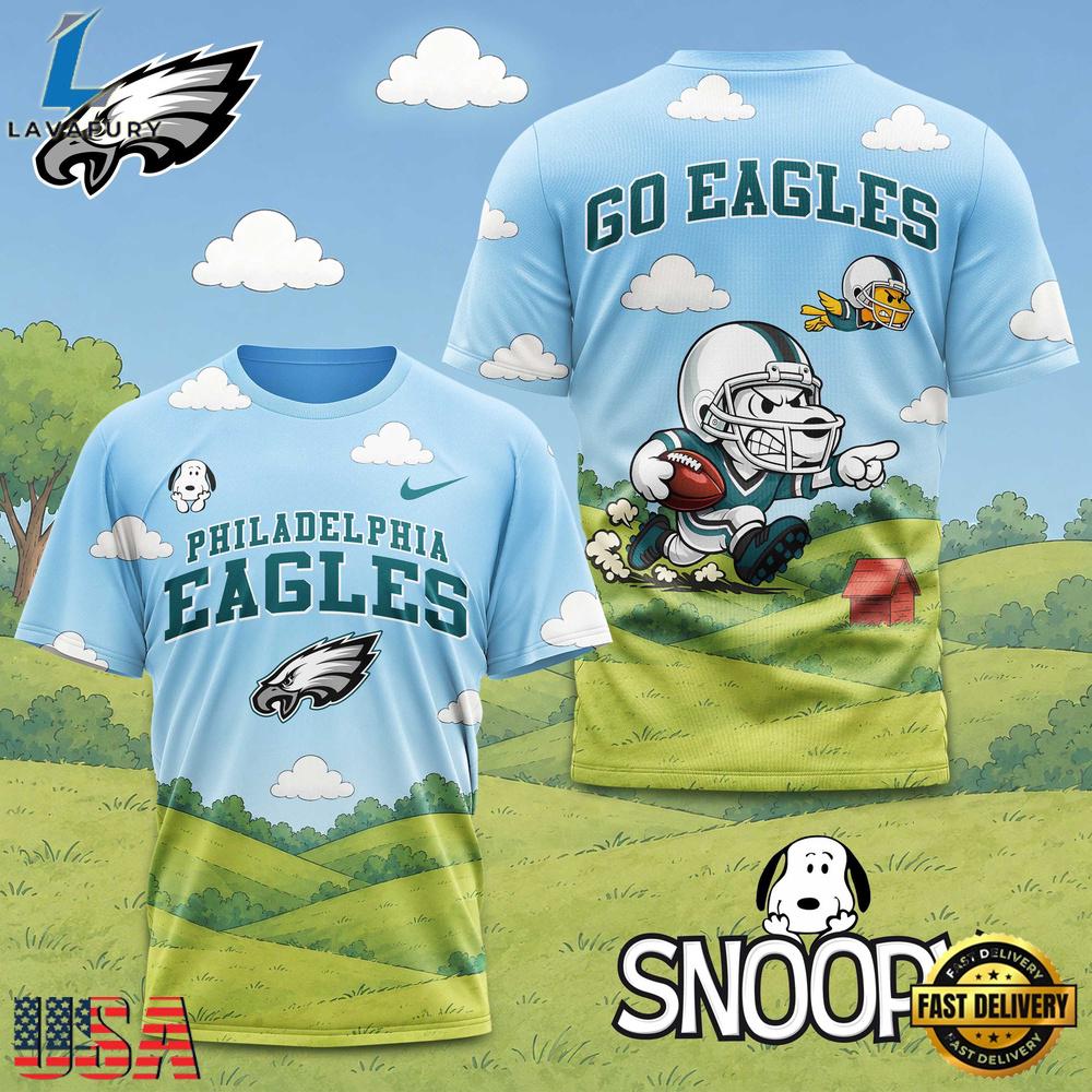 Philadelphia Eagles NFL Snoopy New 2026 All Over Print T Shirt