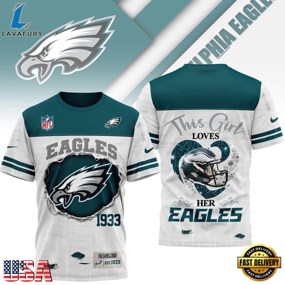 Philadelphia Eagles NHL This Girl Love All Over Print T Shirt