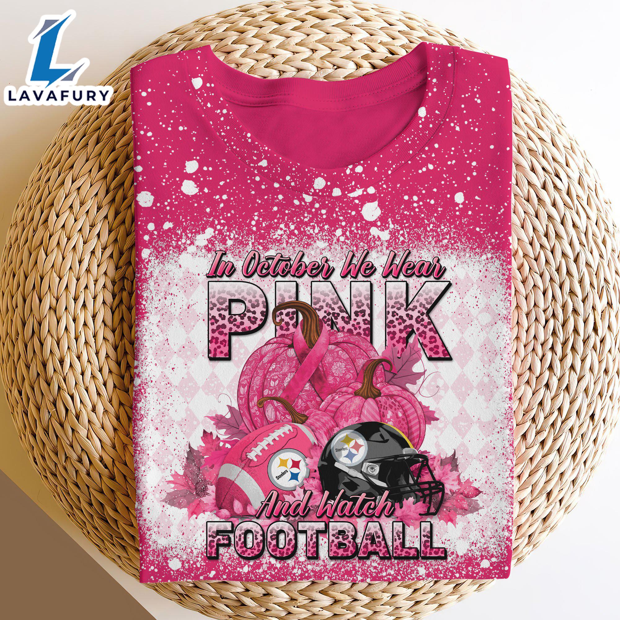 Pittsburgh Steelers Bleached Cancer Awareness, Sport Shirts For Fan Gift Summer