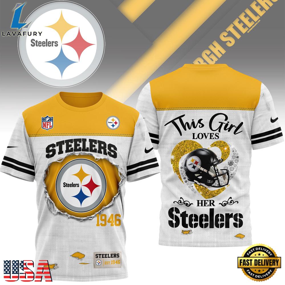 Pittsburgh Steelers NHL This Girl Love All Over Print T Shirt