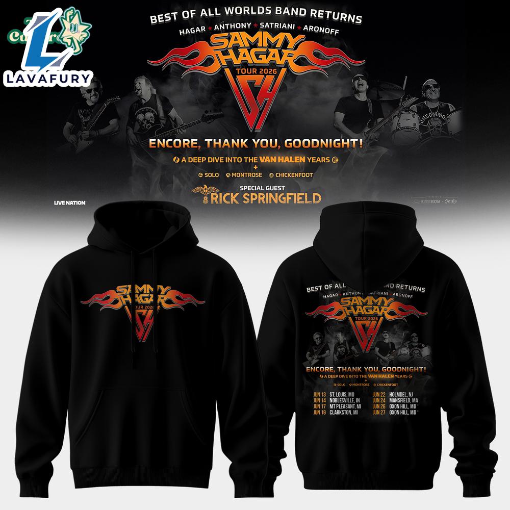 Sammy Hagar U.S. Tour 2026 Hoodie – Encore, Thank You, Goodnight! For Man And