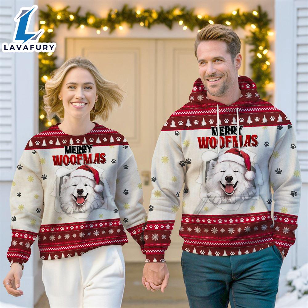 Samoyed Dog Merry Woofmas Christmas Sweatshirt & Hoodie Gift Christmas