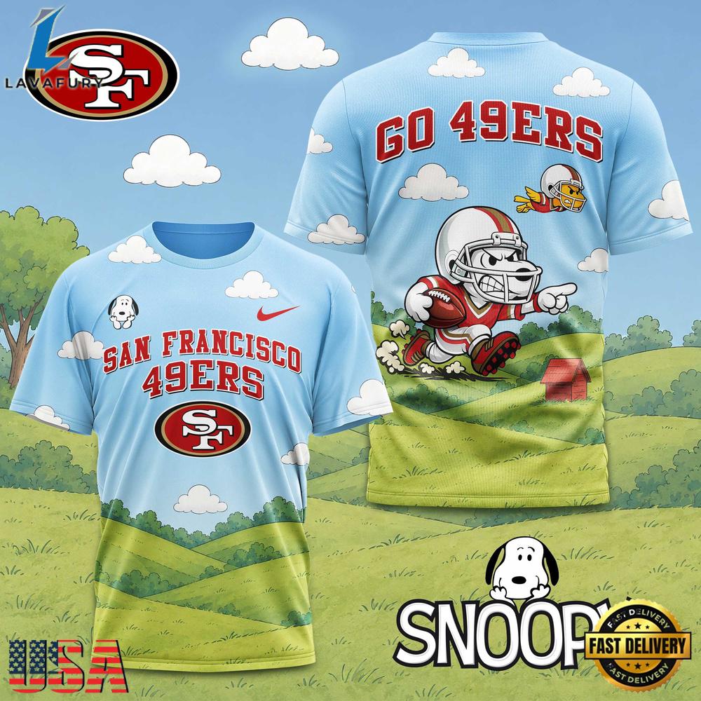 San Francisco 49ers NFL Snoopy New 2026 All Over Print T Shirt