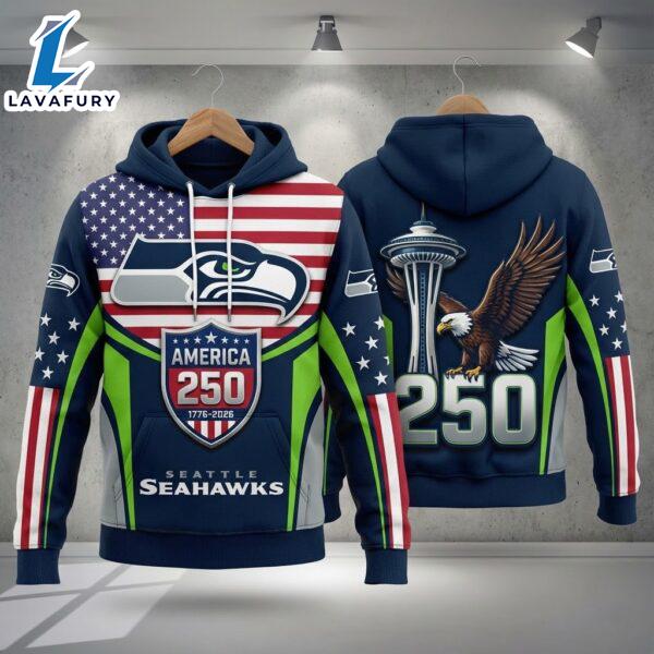 Seattle Seahawks America 250 1776-2026 Hoodie Veteran Day