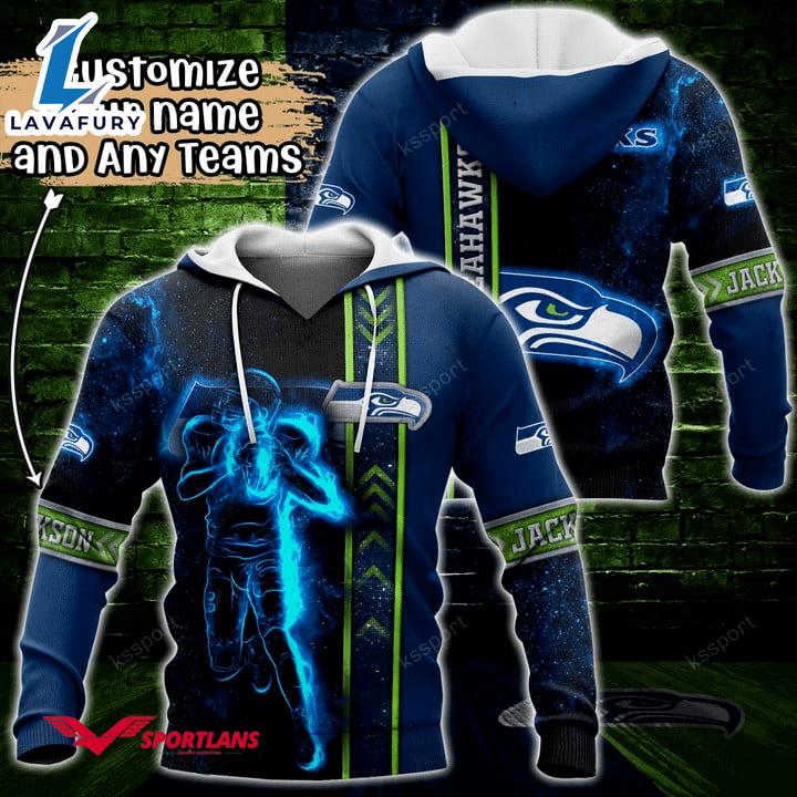 Seattle Seahawks NFL Custom Name 3D Hoodie Teams Shirt For Fans Gift Sport