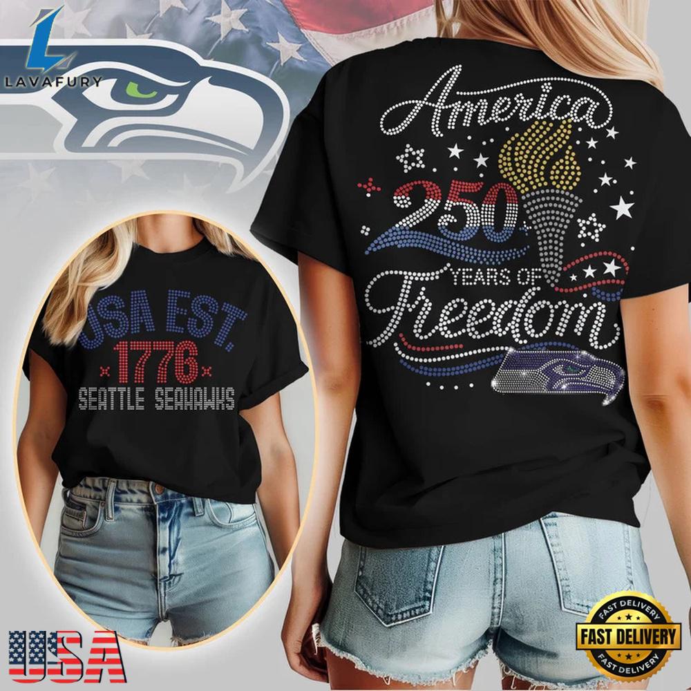 NFL Seattle SeahawksNFL 250 Years Independence Day 2026 T Shirt