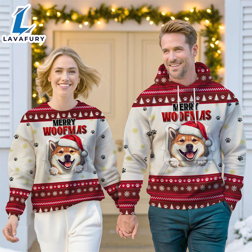 Shiba Inu Dog Merry Woofmas Christmas Sweatshirt & Hoodie Gift Christmas