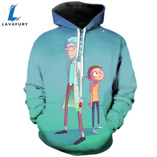 Smooth And Starry Rick And Morty 3D Printed Unisex Hoodies