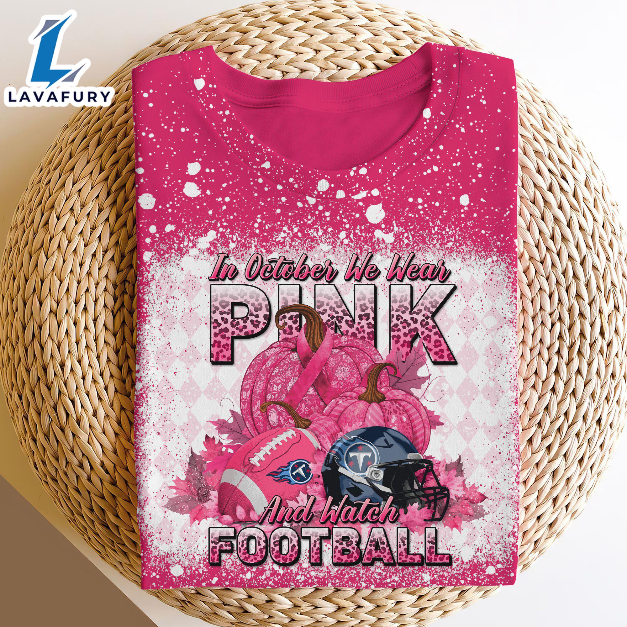 Tennessee Titans Bleached Cancer Awareness, Sport Shirts For Fan Gift Summer