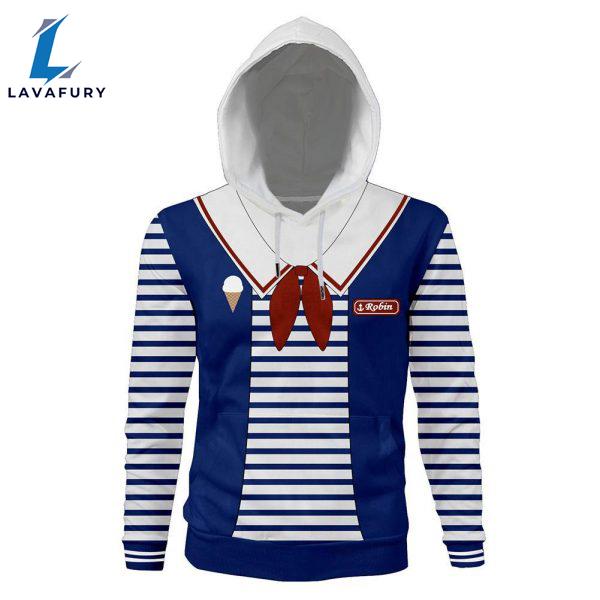 Unisex Robin Hoodies Stranger Things Pullover 3D Print Jacket Sweatshirt