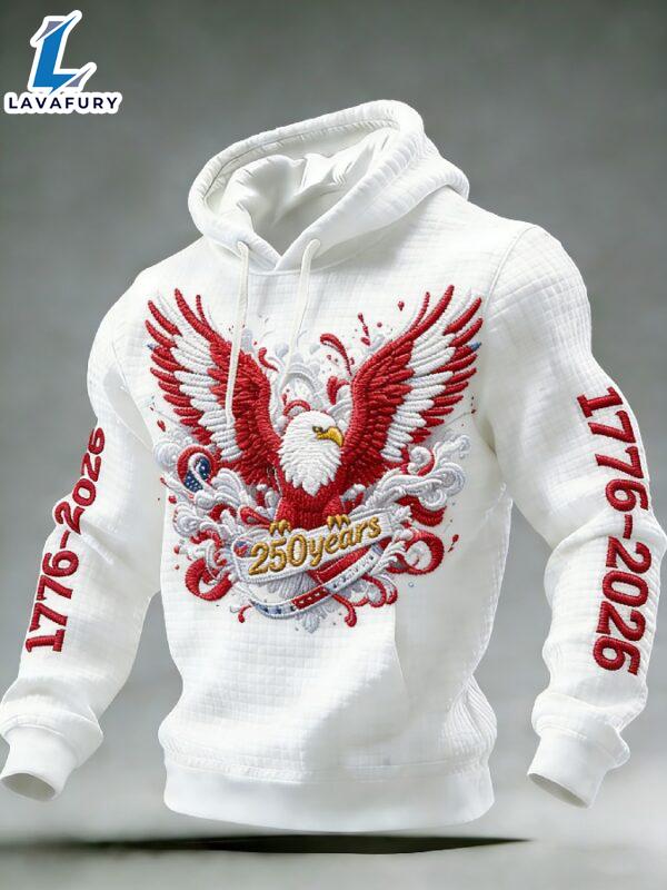 USA 250 Years Anniversary 1776-2026 Eagle Hoodie Veteran Day