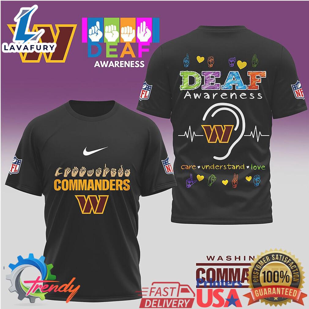 Washington Commanders Deaf Awareness Asl Sign Language Care Understand Love T Shirt For Man And